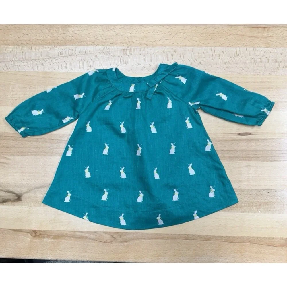Baby Gap Girl Easter Bunny Printed 100% Cotton Blouse size 3-6 Months